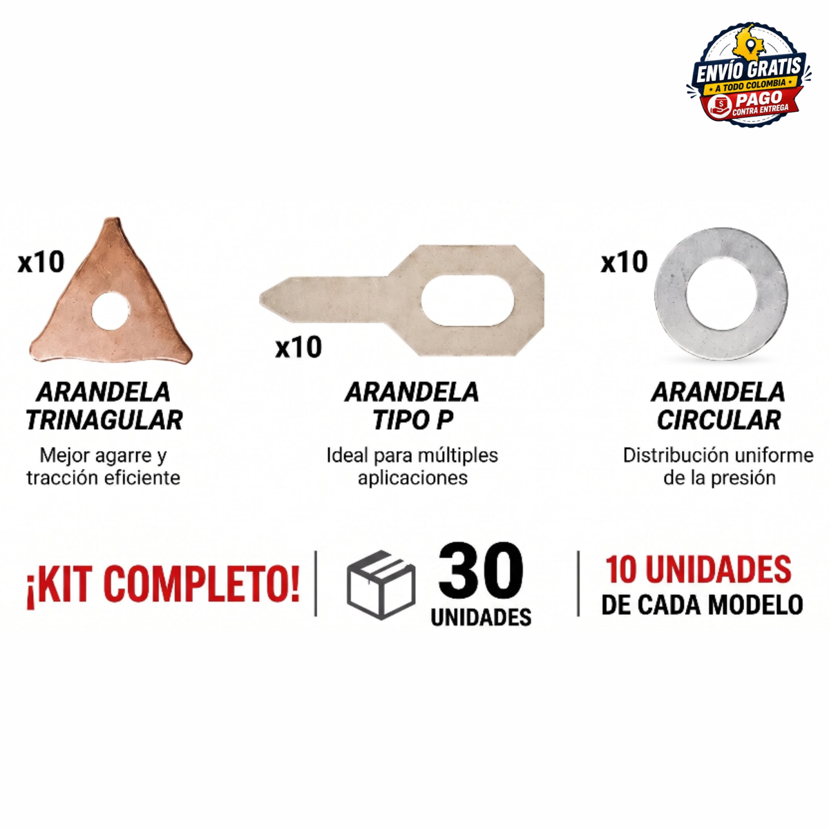 KIT ARANDELAS PARA SACATOCO. ENVIO GRATIS