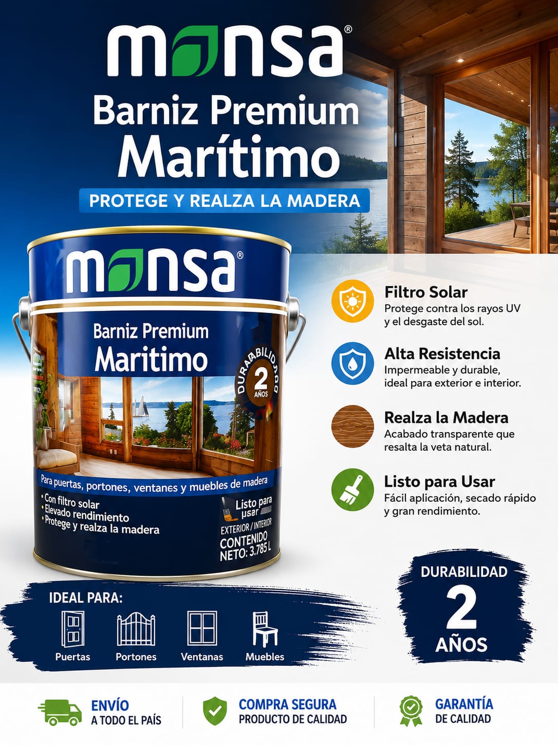Barniz premium marítimo